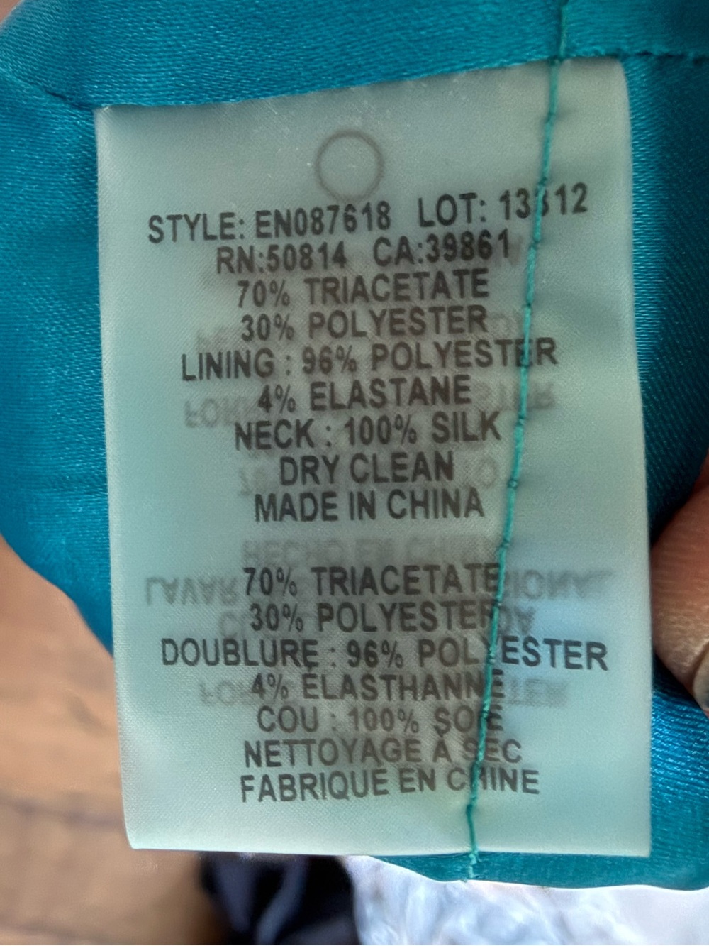 Elie Tahari Teal Twist-Halter Sheath Dress - Picture 8 of 9